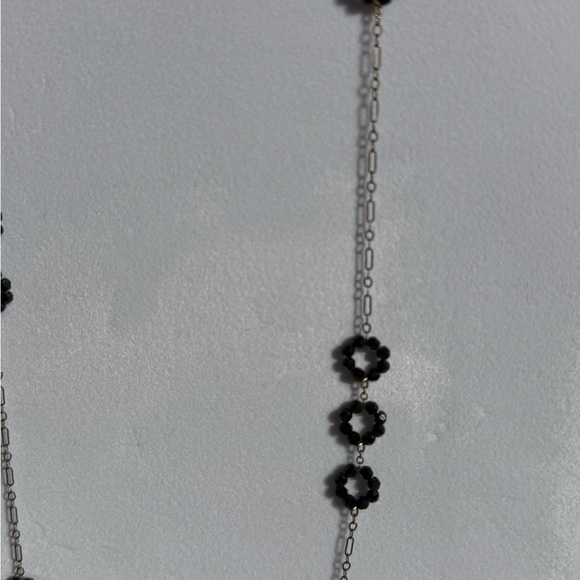 Gold Plated Necklace W/Black Crystal Circles Gold 14/20, 50”long,Verve NYC,Opera - Picture 11 of 11